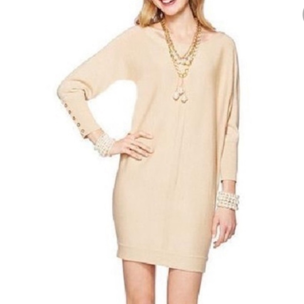 Lilly Pulitzer Bloomfield Gold dolman sweater dress VEUC MD